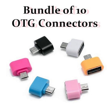 Micro USB OTG Adapter Pack of 10 | USB Female to Micro USB Male OTG Connectors Bulk Pack