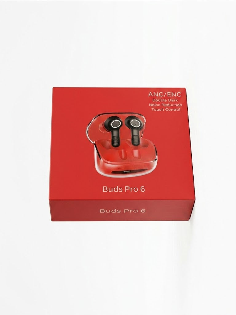 Buds Pro 6 ANC/ENC Wireless Bluetooth Earbuds – Touch Control, HD Sound & Noise Reduction