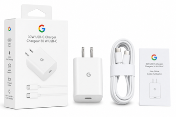 Google 30W USB-C Fast Charger with USB-C to USB-C Cable – Original PD Wall Adapter (White)