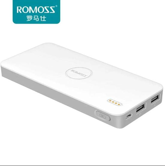 ROMOSS 10000mAh Fast Charging Power Bank – Dual USB Output, Compact Portable Battery Pack with LED Indicator