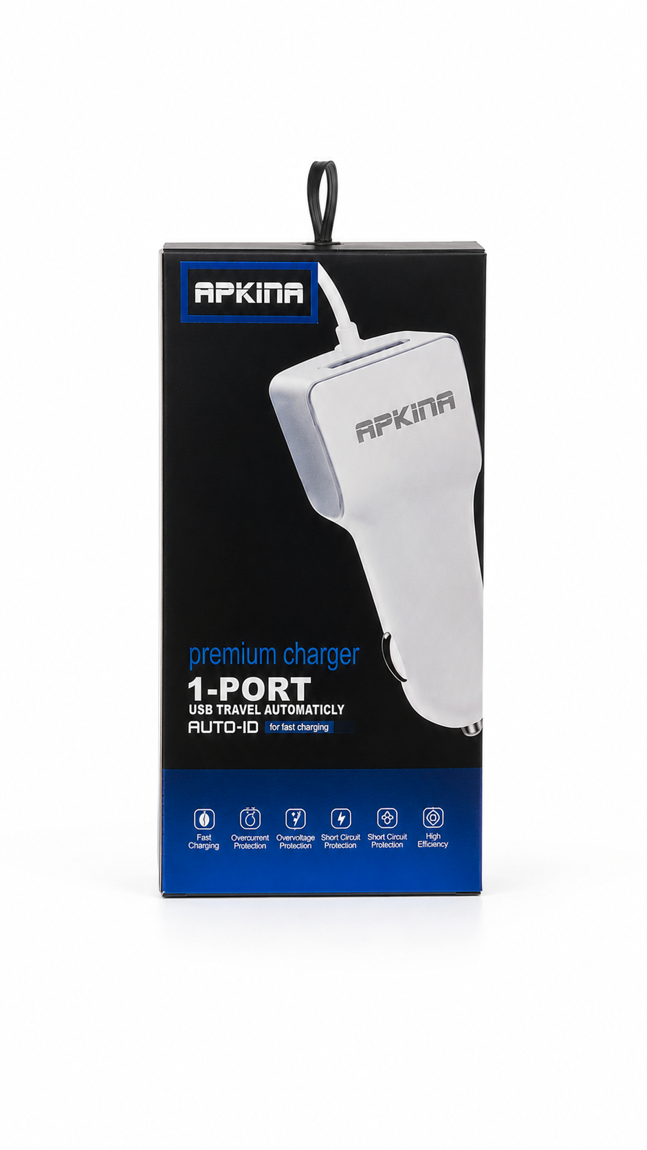 APKINA 1-Port USB Car Charger | Fast Charging Auto-ID Travel Adapter for All Smartphones