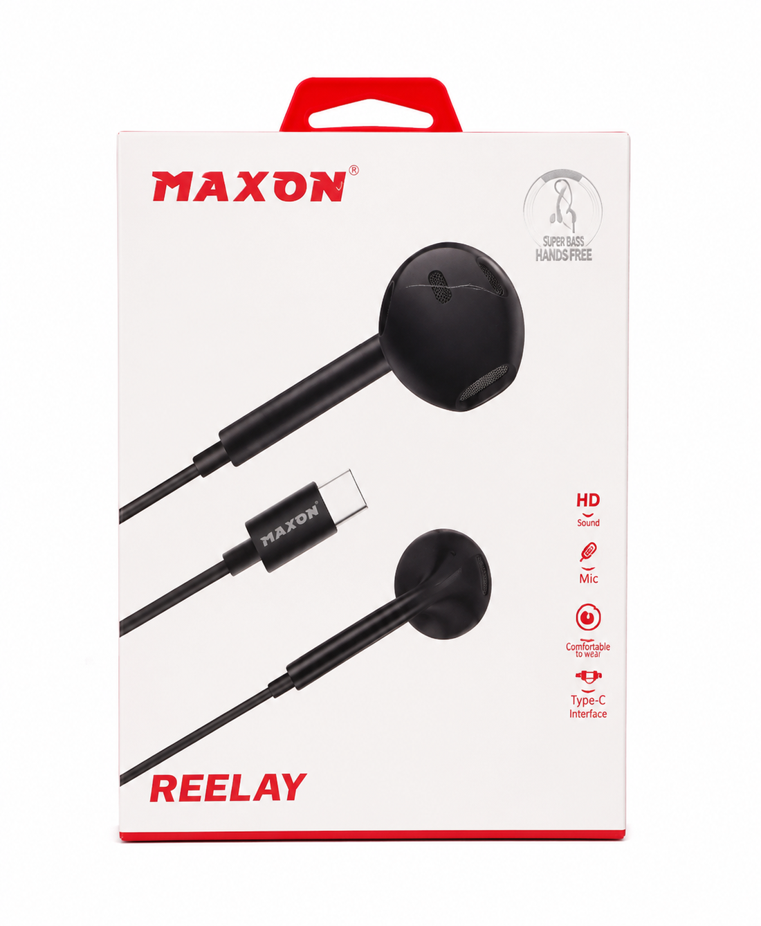 MAXON REELAY Type-C Wired Earphones HD Sound Super Bass Handsfree with Microphone