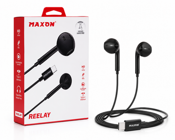 MAXON REELAY Type-C Wired Earphones HD Sound Super Bass Handsfree with Microphone