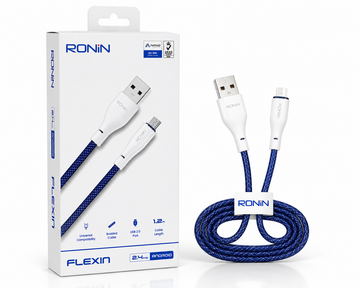 RONIN Flexin 2.4A Micro USB Braided Fast Charging Cable (1.2m) | USB 2.0 Android Cable