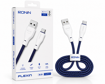 RONIN Flexin 3.0A Type-C Braided Fast Charging Cable (1.2m) | USB 2.0 Type-C Data Cable