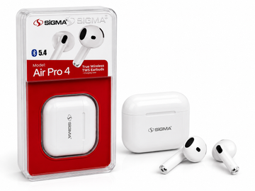 SIGMA Air Pro 4 True Wireless Earbuds | Bluetooth 5.4 TWS Earphones with Charging Case