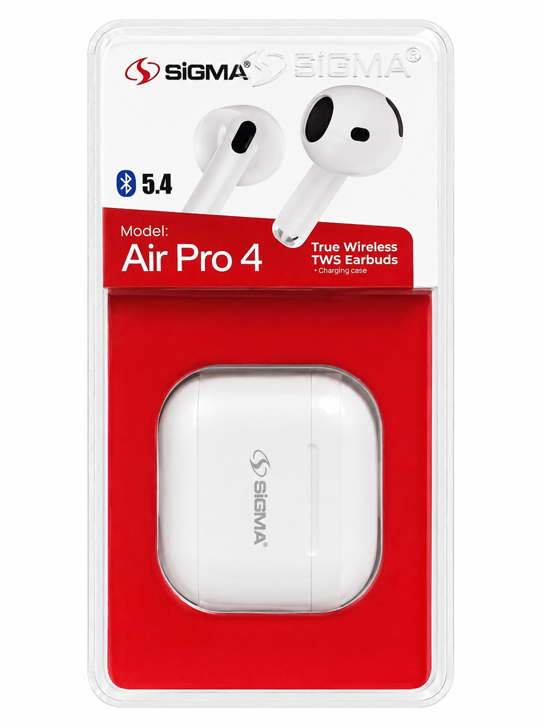 SIGMA Air Pro 4 True Wireless Earbuds | Bluetooth 5.4 TWS Earphones with Charging Case