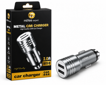 miXes Expert CAR-444 Metal USB Car Charger 2.0A Auto-ID Fast Charging Adapter