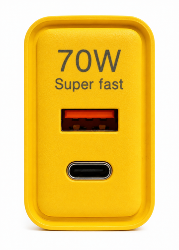 Ruby 70W Super Fast Charger – USB-A + USB-C PD Dual Port Fast Charging Wall Adapter