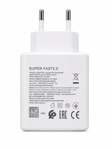 URPIN 25W PD Fast Charger – USB-A + USB-C Dual Port Super Fast Charging Wall Adapter (EU Plug)